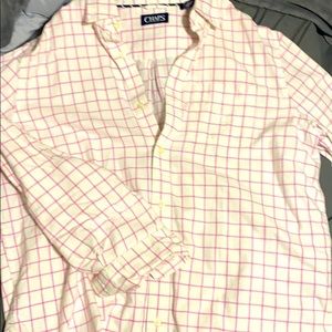 Pink and white button down shirt